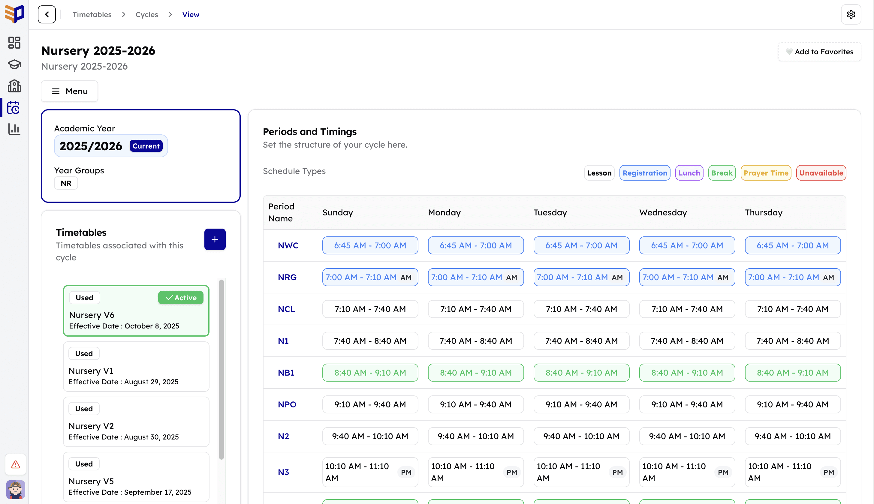 Education platform cycle management