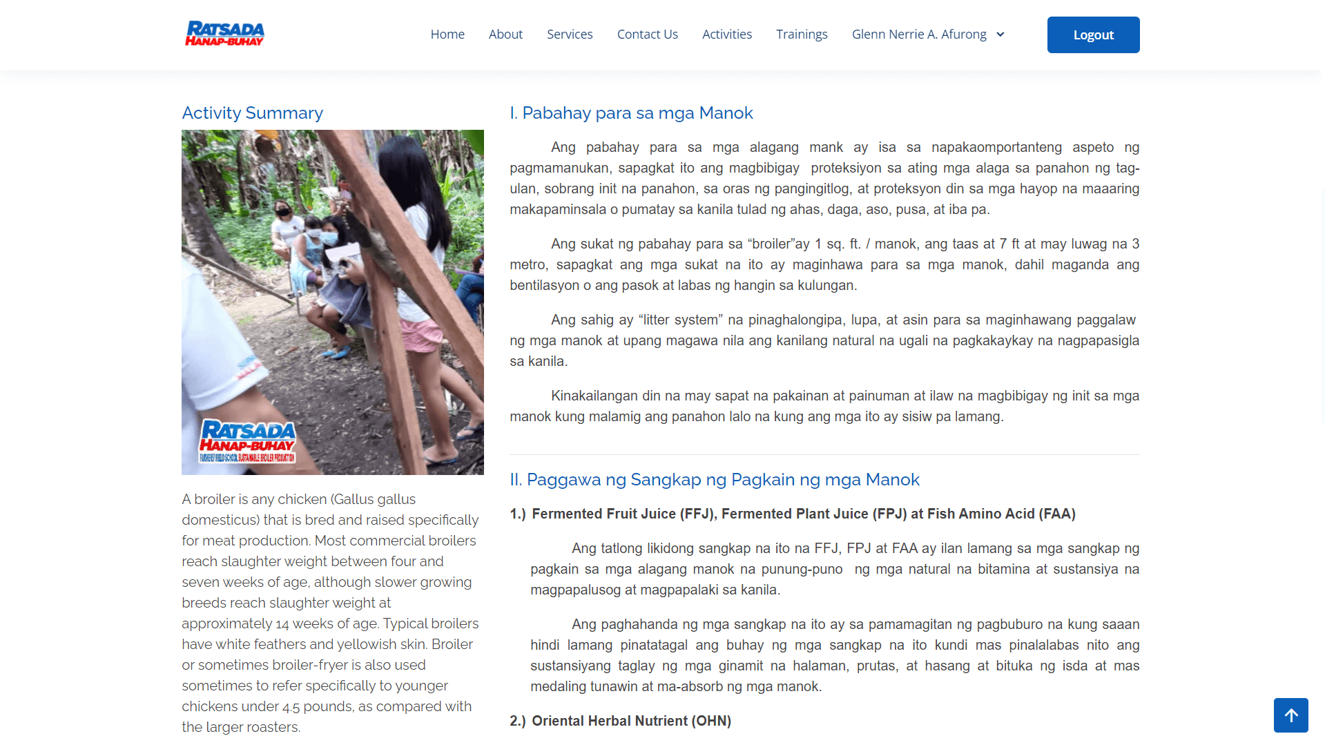 Ratsada Hanapbuhay content page